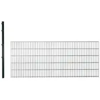 Hadra Doppelstabmattenzaun, grün, 8/6/8 mm, Erweiterungs-Set à 2,5 m, inkl. Pfosten, Klemmhalter - gruen