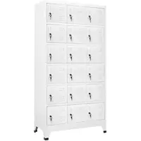 Helloshop26 - Spindschrank mit 18 abschließbaren Fächern 90 x 40 x 180 cm graues Metall