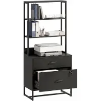HOMCOM File Cabinet Spanplatte Metall 70L x 40B x 157H cm Schwarz