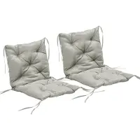 Outsunny SITZKISSEN 2er Set Polyester Schaumstoff Hellgrau