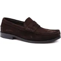 Suitable Penny Loafers Suede Braun