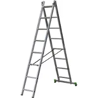 Centaure CLASSIK Mehzweckleiter Steh-oder Schiebeleiter Aluminium 2 x 9 Sprossen Arbeitshöhe 4,4 m