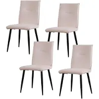 HTI Salinas Esszimmerstuhl Samt 4er Set, 44,5 cm breit, 60 cm tief, 90 cm hoch