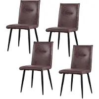 HTI Salinas Stuhl Antikbraun Vintage-Optik, Ziernaht im Rücken, 44,5x60x90 cm, SH 47 cm