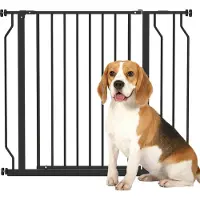 PawHut Hunde Türschutzgitter Treppenschutzgitter 75-95 cm Hunde Türgitter Stahl Schwarz