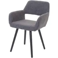 Mendler Esszimmerstuhl MCW-A50 II, Stuhl Küchenstuhl, Retro 50er Jahre Design Textil, grau, dunkle Beine