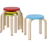 HOMCOM HOCKER 4er Set Holzwerkstoff Mehrfarbig