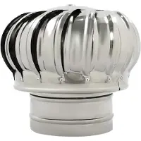 StarTech.com Dachventilator - Passiver Turbinen-Dachlüfter - Rund - Durchmesser 27 cm - Edelstahl 201 - Regensicher - Silber