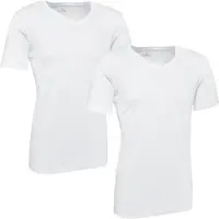Ragman T-Shirt "T-Shirt Body Fit V-Neck T-Shirt 2P 2er Pack", Herren, Gr. XXL, weiß, Shirts T-Shirt
