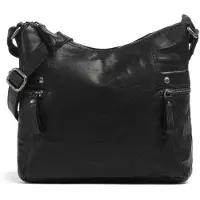 Spikes & Sparrow Leder Umhängetasche Bronco Crossover Black schwarz
