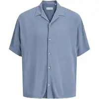 Jack & Jones Kurzarmhemd "JJEJEFF RESORT SOLID SHIRT SS SN" Viskose, loose fit