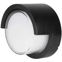 V-TAC VT-827 12W runde LED Lampe Halbkreis Diffusor schwarz Außenleuchte warmweiß 3000k IP65 - sku 218537