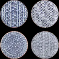 Bloomingville Karine Teller, blau, 4er-Set