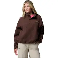 Columbia - Fleece mit halbgeknöpftem Stehkragen - Helvetia II Cropped Half Snap Fleece Tobacco für Damen - Größe M - Braun