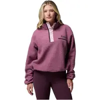 Columbia - Fleece mit halbgeknöpftem Stehkragen - Helvetia II Cropped Half Snap Fleece Antique Mauve Mineral Pink für Damen - Größe S - Violett