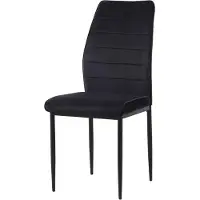 HTI Esszimmerstuhl Madison aus schwarzem Samt, B/H/T 43,5x96x57 cm, Sitzhöhe 49 cm
