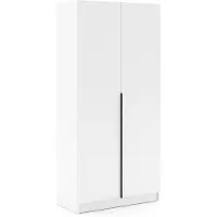 BM-Möbel Riva Kleiderschrank - Weiß - 100 x 61 x 215 cm