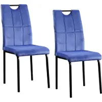 HTI Denton Stuhl, Bezug aus blauem Samt, B/H/T 41,5 x 96,5 x 52,5 cm