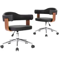 vidaXL Esszimmerstühle 2 Stk. Drehbar Schwarz Bugholz und Kunstleder