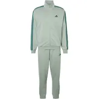 Adidas Trainingsanzug SPORTSWEAR "3-STREIFEN FLEECE", Herren, Gr. L, grün (silber grün, collegiate grün), Obermaterial: 70% Baumwolle, 30% Polyester, Sportanzüge Trainingsanzug