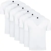 Suitable Vitaru T-Shirt Tiefer V-Ausschnitt Weiß 6-Pack - XL