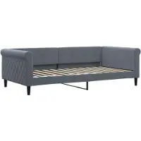 vidaXL Tagesbett Ausziehbar Dunkelgrau 100x200 cm Samt