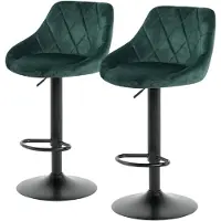 Home24 Barstuhl - 2er-Set - Metall / Textil