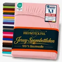 EXKLUSIV HEIMTEXTIL Marke Jersey Spannbettlaken 120 x 200 cm Rosa 100% Baumwolle Öko - Tex Zertifiziert Bed-Sheet Bettlaken Spannbetttuch Topper Leine