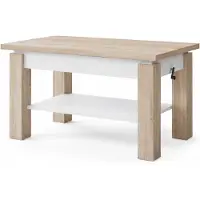 ALL4ALL ASTRA Couchtisch ausziehbar & höhenverstellbar 110–150 × 68 cm – Sonoma Eiche + Weiß