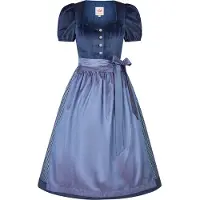 Spieth & Wensky Dirndl "Dirndl Kirchsee", Damen, Gr. 42, N-Gr, blau (dunkelblau), Obermaterial: 100% Polyester PES., uni, regular fit, Kleider Dirndl, mit eleganter Schürze