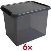 Sunware 6er-Pack Aufbewahrungsbox »the comfort-line« 52 L grau, 40x38x50 cm