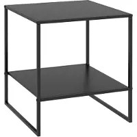 HOMCOM Beistelltisch mit Ablage Stahlrahmen Schwarz 40 x 40 x 45 cm