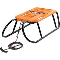 Prosperplast Kinderschlitten Mit Seil, Schlitten Kinder, Schneegleiter, , Kunststoff, Metall, Ergonomischer Sitz, Bobschlitten, Schnee, Winter Orange Und Schwarz
