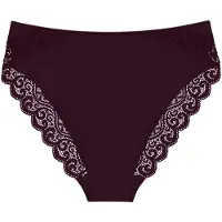Triumph Slip "Amourette Tai", Damen, Gr. 46, Microfaser, claret, Microfaser, Obermaterial: 83% Polyamid, 17% Elasthan, körpernah, Unterhosen Slip, Stretch-Spitze