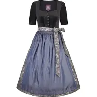 Spieth & Wensky Dirndl "Königsberg", Damen, Gr. 42, N-Gr, schwarz, Obermaterial: 100% Polyester PES., uni, regular fit, Kleider Dirndl, mit 75cm Rocklänge