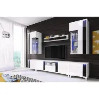 Xl Moebel Gmbh Hochglanz Wohnwand Schrankwand Wohnzimmer Schrank Vitrine Sideboard Wohnwände