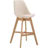 DELUKE Barhocker DUMIR - Kunstleder Creme 48x56x112 cm | Barstuhl Mit Lehne Tresenhocker Tresenstuhl Kneipenhocker Kneipenstuhl