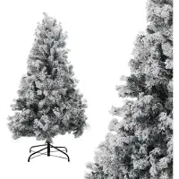 Vigevee Weihnachtsbaum 150cm mit Schneeoptik, 550 Spitzen, künstlicher Tannenbaum dicht beflockt mit Metallfuß