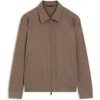 BOSS Slim-Fit Jacke aus Schurwollflanell mit Reißverschluss Grösse 56