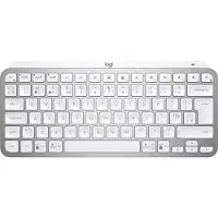 Logitech Master MX Keys Mini, Mini, Kabellos, RF Wireless + Bluetooth, AZERTY, LED, Grau
