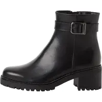 Tamaris Stiefelette , Damen, Gr. 38, Textil, schwarz, Glattleder, Schuhe Stiefelette, Blockabsatz, Basic-Boots mit klassischer Zierschnalle