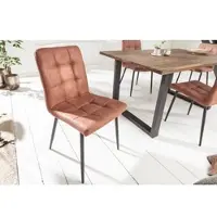 Invicta Retro Design Stuhl MODENA vintage braun mit Ziersteppung Esszimmerstuhl Essstuhl