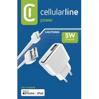 Cellularline USB Charger Kit 5W - Lightning - iPhone and iPod, Drinnen, AC, 5 V, 2 A, 1 m, Weiß