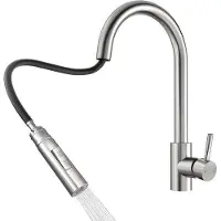 Benza Ibenzoa Küchenarmatur – flexibel 360° drehbar mit ausziehbarer Brause, Hochdruck, Edelstahl, für Warm- & Kaltwasser, ergonomischer Griff