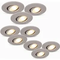 Malmbergs 9er Set LED Einbaustrahler dimmbar & schwenkbar IP44 – MD-350 silber matt