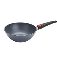Norbert Woll Woll Diamond Lite Guss-Wok- und Rührpfanne: abnehmbarer Stiel, Ø 26 cm, 9 cm hoch, Herdart: Glaskeramik, Gas, Elektro, Halogen