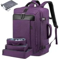 Markenlos Reisrucksack 40L mit 4 Packwürfeln - Lila