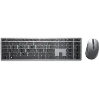 Dell Pro Plus-Tastatur und -Maus – KM7321W - französisch (AZERTY), Volle Größe (100%), Kabellos, RF Wireless + Bluetooth, AZERTY, Grau, Titan, Maus enthalten