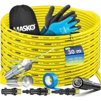 MASKO Premium Rohrreinigungsschlauch Set 30m 200bar, kompatibel Kärcher K2-K7, inkl. Adapter