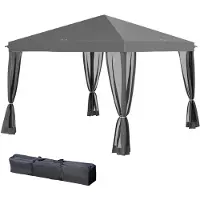 Outsunny Faltpavillon Pavillon Faltzelt Garten mit Seitenwänden 3x3m Hellgrau